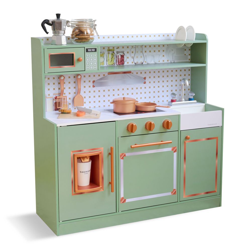 Little-Chef-St-Louis-Wooden-Play-Kitchen-with-Sink-Ice-Dispenser-Green-Preschool-25844857077847